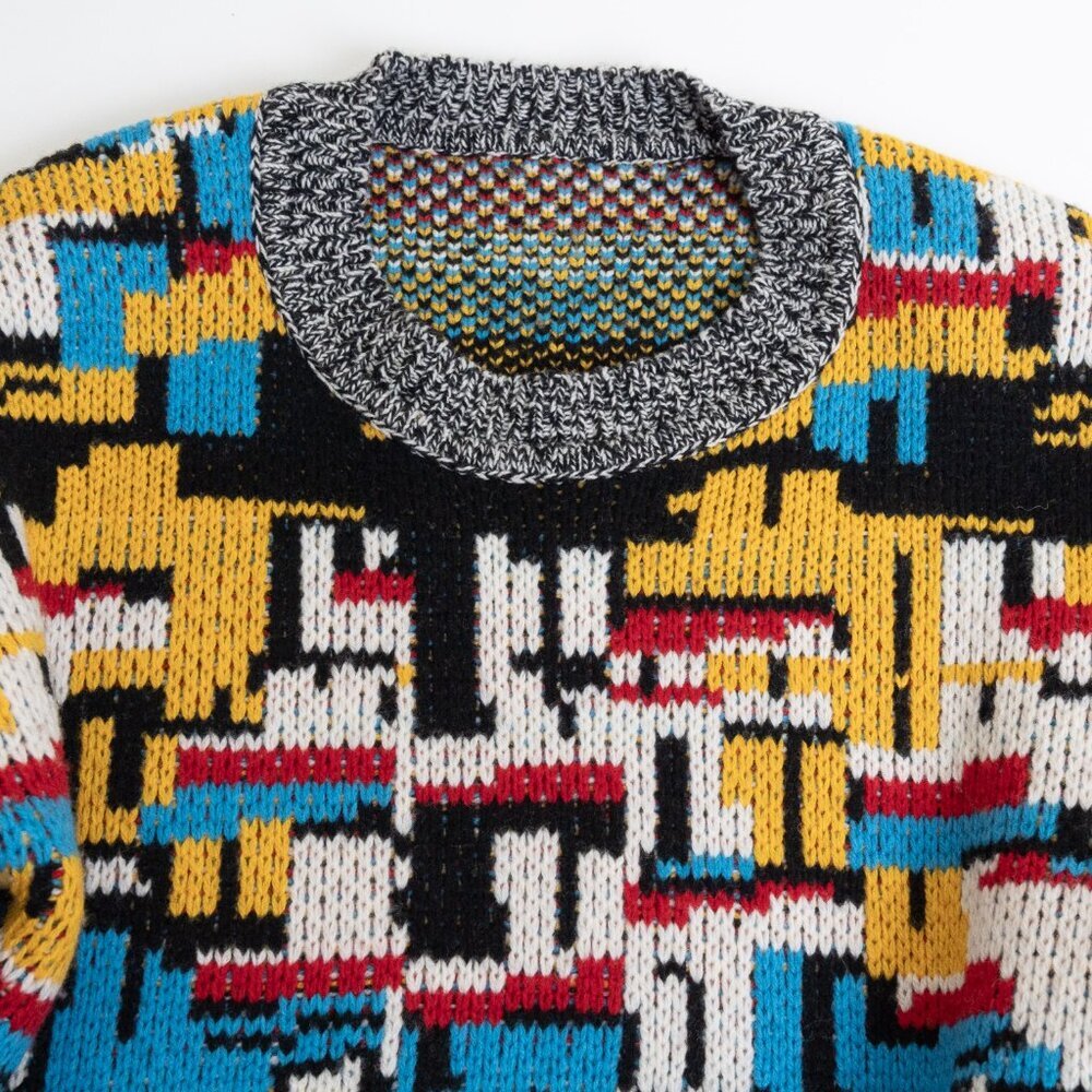 rag & bone Rainbow Sweater 100% Merino Wool Chunky Colorful - Picture 14 of 14